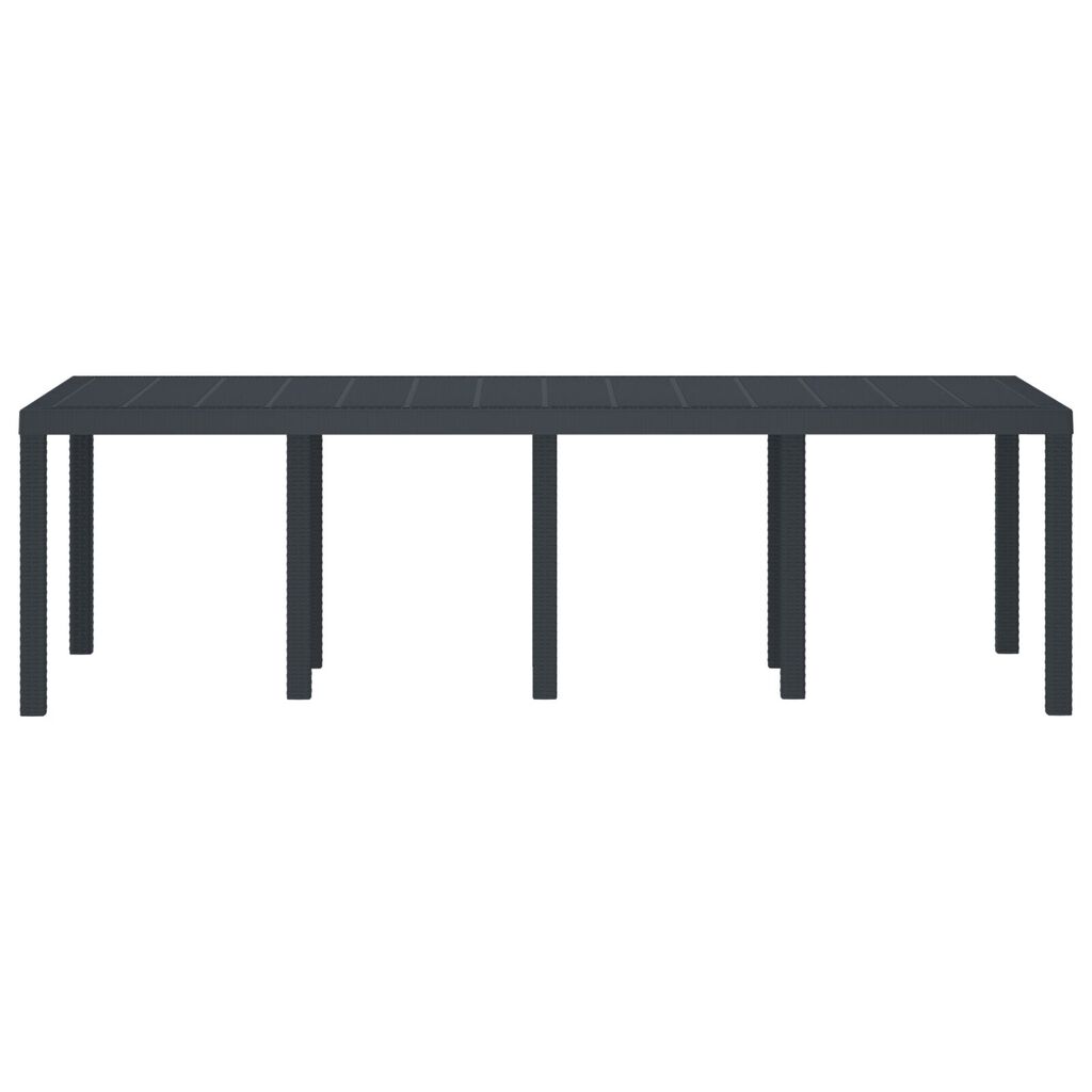 vidaXL Κήπος Τραπέζι Ανθρακί 250x100x73 εκ. Πολυ Ράτταν
