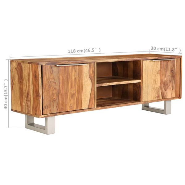 vidaXL Έπιπλο Τηλεόρασης Μελί 118 x 30 x 40 εκ. Μασίφ Ξύλο Ακακίας