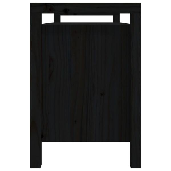 vidaXL Παγκάκι Χολ Μαύρο 110x40x60 εκ. από Μασίφ Ξύλο Πεύκου