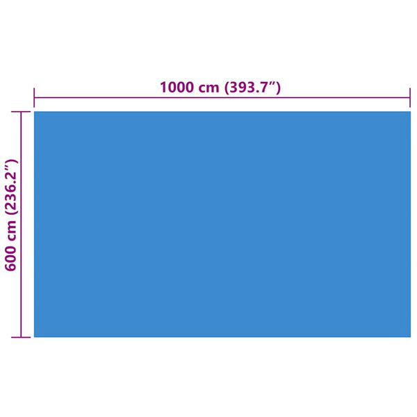 vidaXL Κάλυμμα Πισίνας Ορθογώνιο Μπλε 1000x600 εκ. από Πολυαιθυλένιο