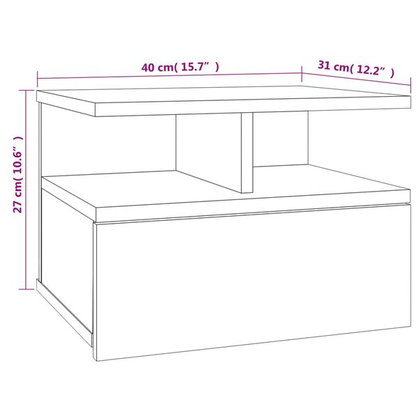 vidaXL Κομοδίνα Κρεμαστά 2 τεμ. Καπνιστή δρυς 40x31x27εκ Επεξεργ. Ξύλο