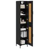 vidaXL Highboard &Mu;&alpha;ύ&rho;&eta; &Omicron;&xi;&upsilon;ά 34,5 x 34 x 180 &epsilon;&kappa;. &Epsilon;&pi;&epsilon;&xi;&epsilon;&rho;&gamma;&alpha;&sigma;&mu;έ&nu;&omicron; &xi;ύ&lambda;&omicron;