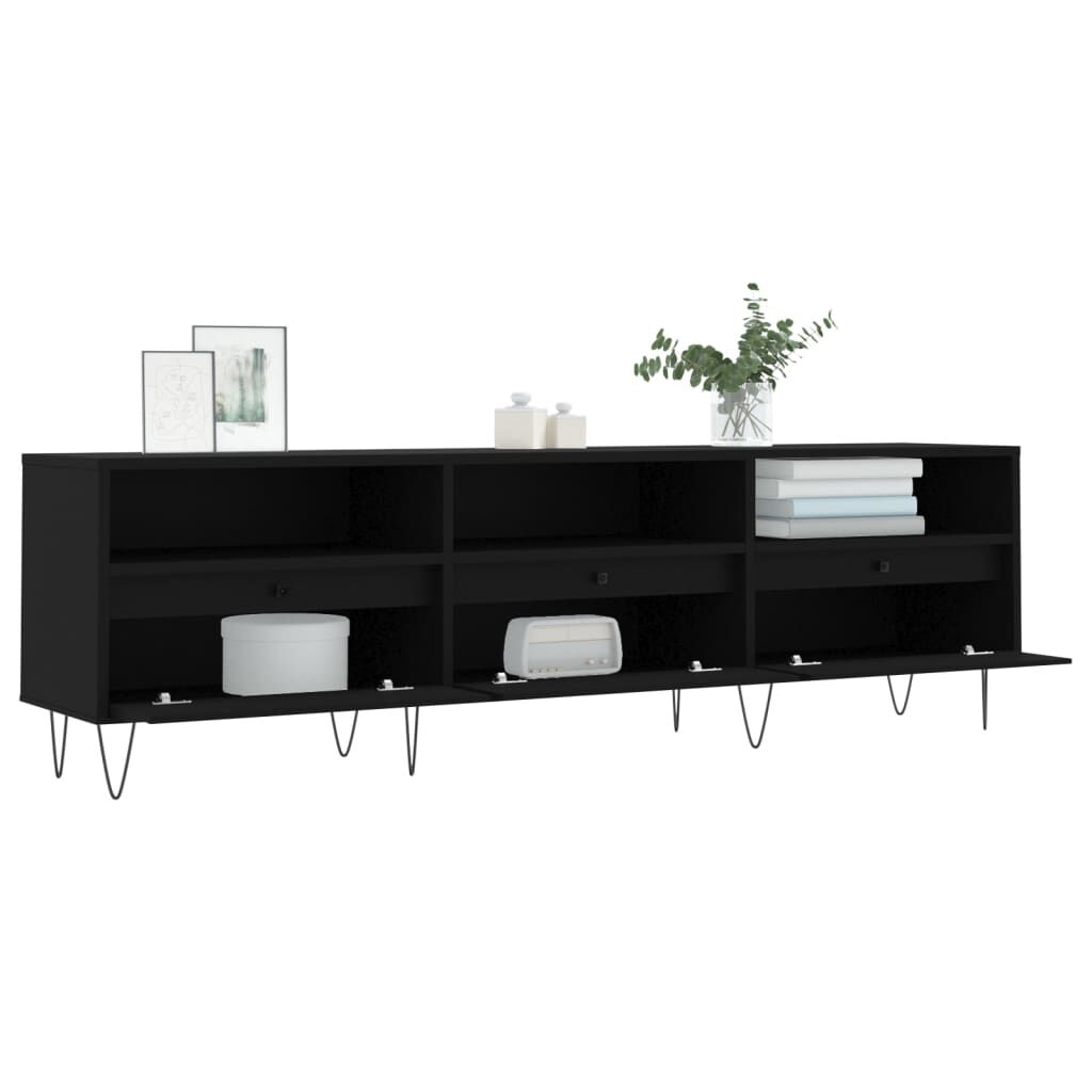 vidaXL Έπιπλο Τηλεόρασης Μαύρο 150x30x44,5 εκ. Επεξεργασμένο Ξύλο