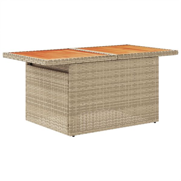 vidaXL Τραπέζι Κήπου Μπεζ 100x55x73 εκ. Συνθετικό Ρατάν / Ξύλο Ακακίας