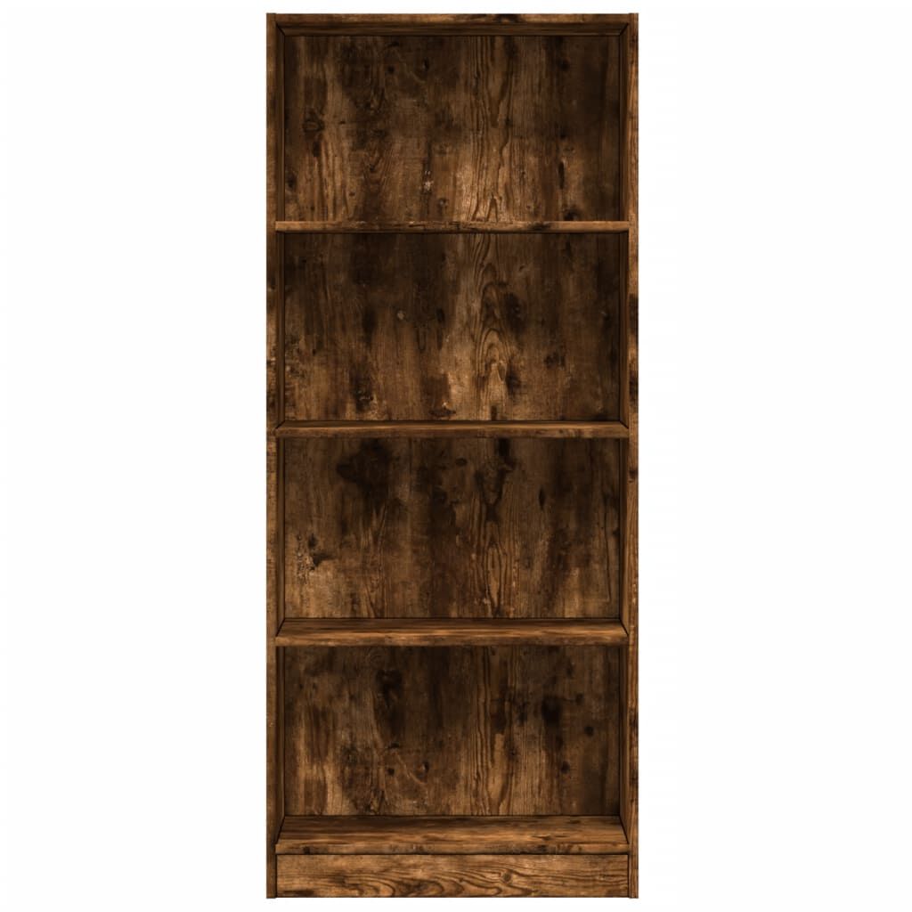 vidaXL Βιβλιοθήκη Καπνιστή Δρυς 60x24x143 εκ. από Επεξεργασμένο Ξύλο