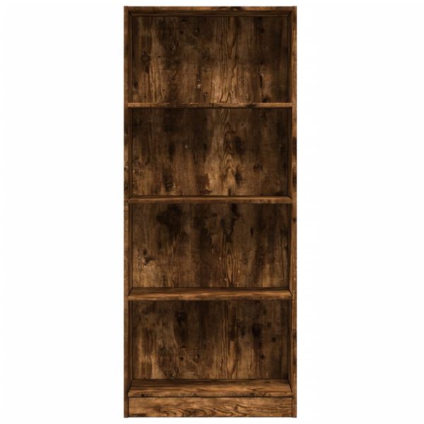 vidaXL Βιβλιοθήκη Καπνιστή Δρυς 60x24x143 εκ. από Επεξεργασμένο Ξύλο