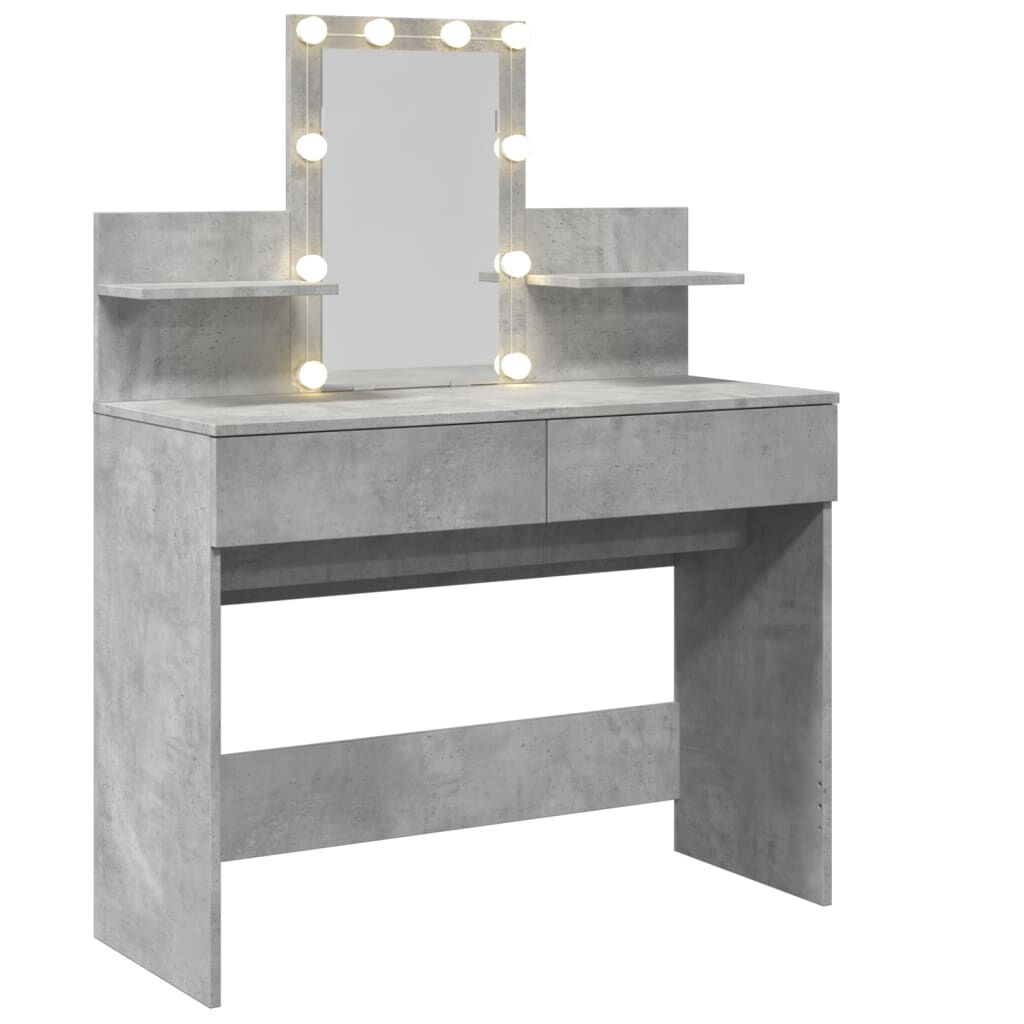 vidaXL Μπουντουάρ με LED Γκρι Σκυροδέματος 100x40x130 εκ.
