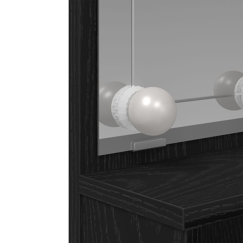 vidaXL LED Καθρέφτης Μακιγιάζ σε Μαύρη Δρυ - 86.5 x 35 x 136 εκ
