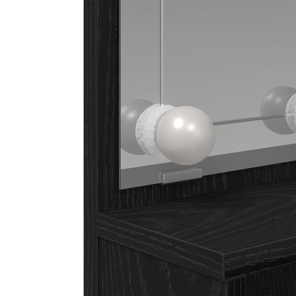 vidaXL LED Καθρέφτης Μακιγιάζ σε Μαύρη Δρυ - 86.5 x 35 x 136 εκ