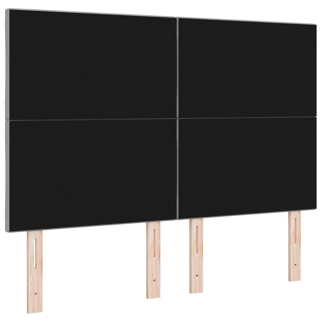 vidaXL Κεφαλάρι με φώτα λωρίδας LED Ανοιχτό γκρι 144 cm ύφασμα