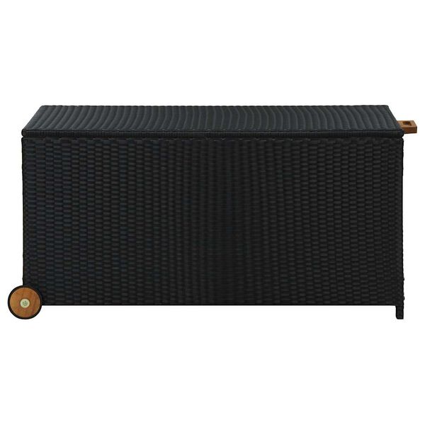 vidaXL Κουτί Αποθήκευσης Κήπου Μαύρο 120x65x61 εκ. Συνθετικό Ρατάν