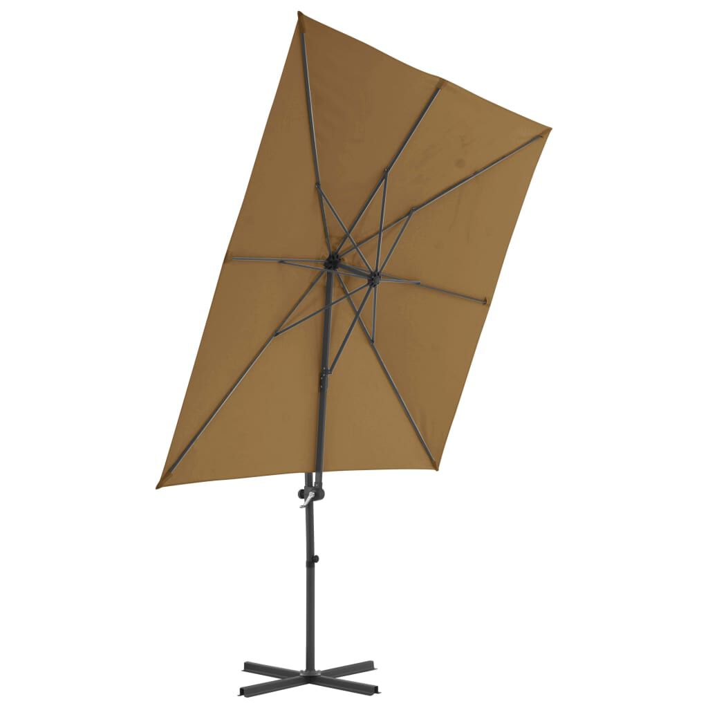 vidaXL Ομπρέλα Κήπου Κρεμ. Πρόβολος Taupe 250x250εκ με Ιστό Ατσάλι