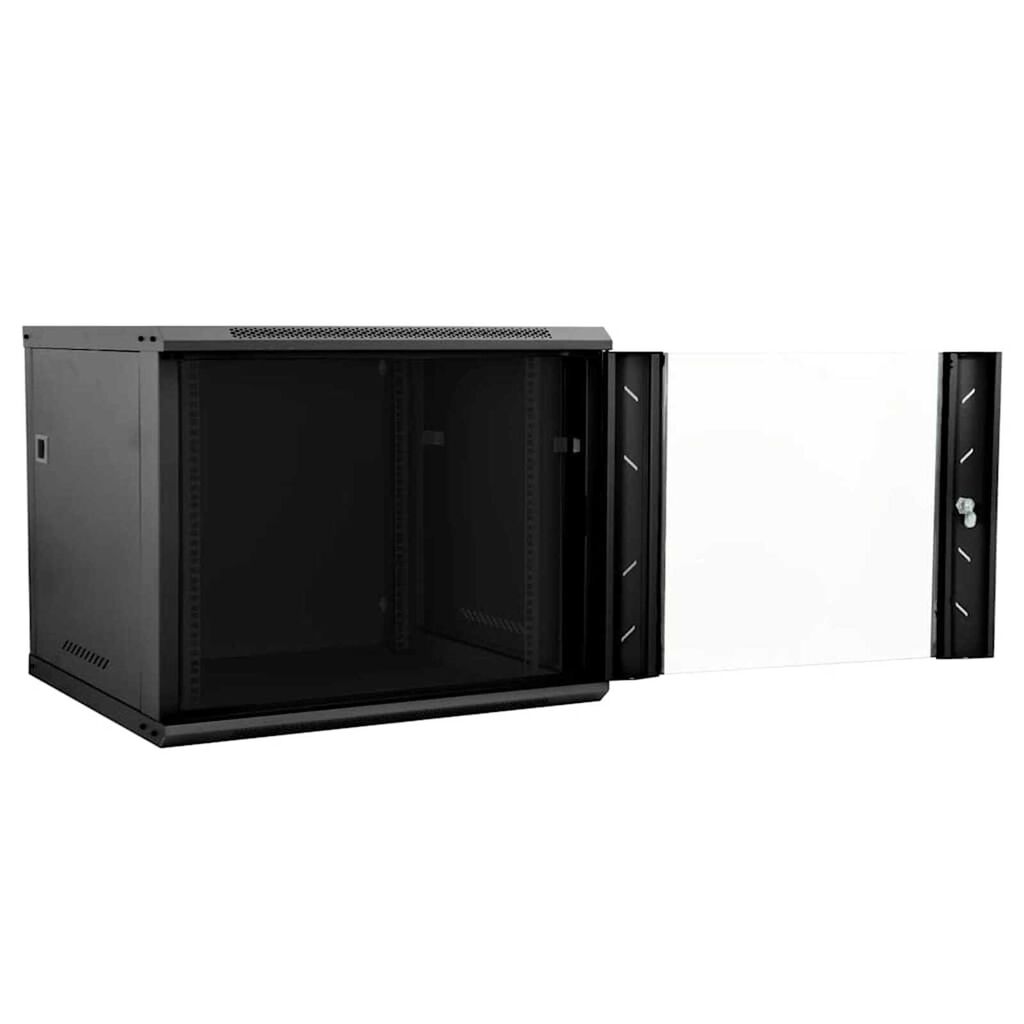 vidaXL Ντουλάπα δικτύου με αποθήκευση Μαύρο 60 x 60 x 50 εκ Ατσάλι