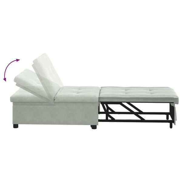 vidaXL Καναπές-Κρεβάτι Ανοιχτό γκρι 67 x 194 x 38 εκ Βελούδο
