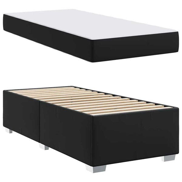 vidaXL Σκελετός Κρεβατιού Άλλο Μαύρο 90 x 200 cm Τεχνητό δέρμα