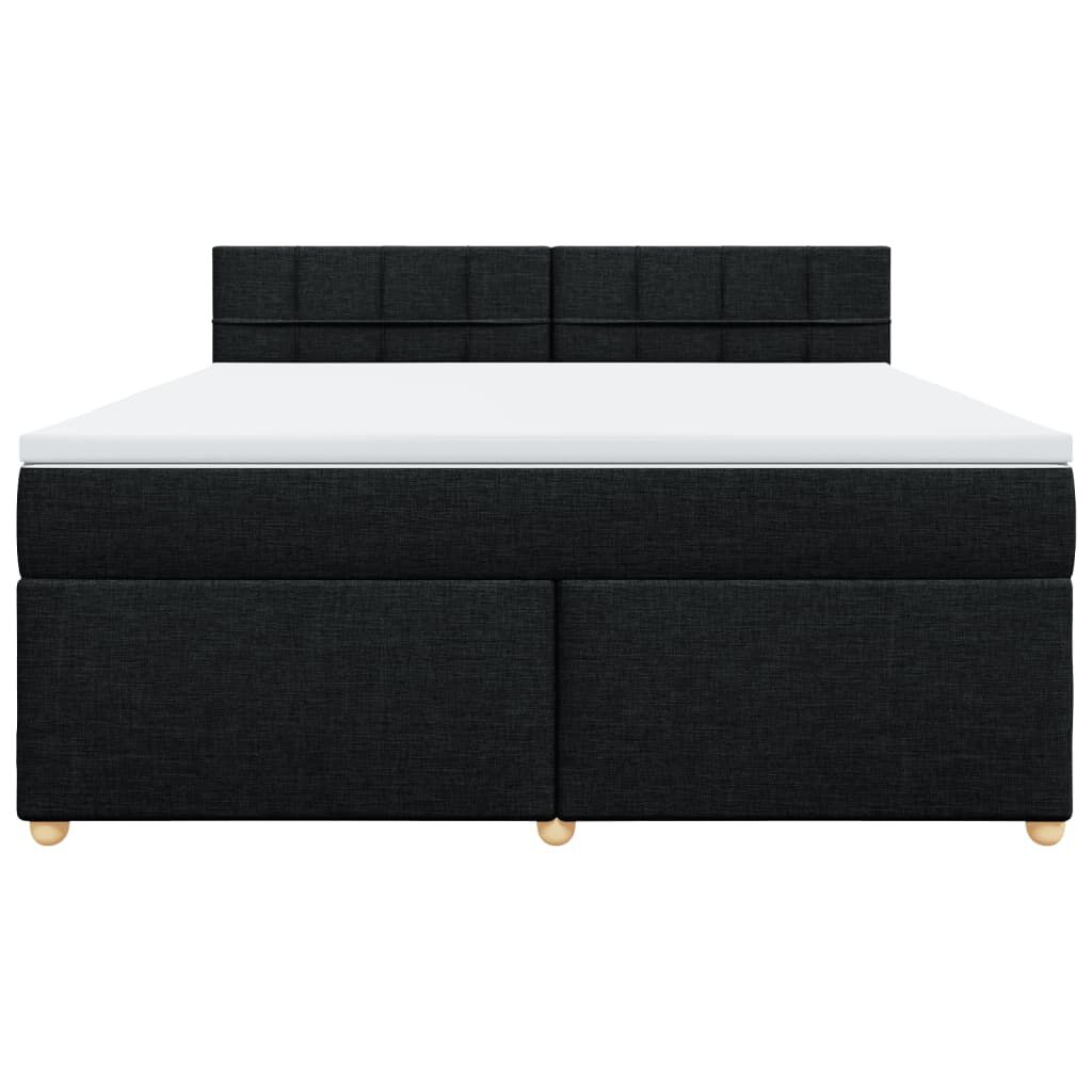 vidaXL Κρεβάτι Boxspring με Στρώμα Μαύρο 180x200 εκ. Υφασμάτινο