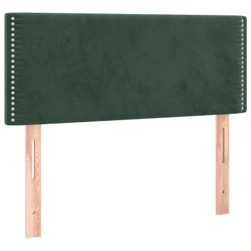 vidaXL Κρεβάτι Boxspring με Στρώμα Σκούρο Πράσινο 80x200 εκ. Βελούδινο