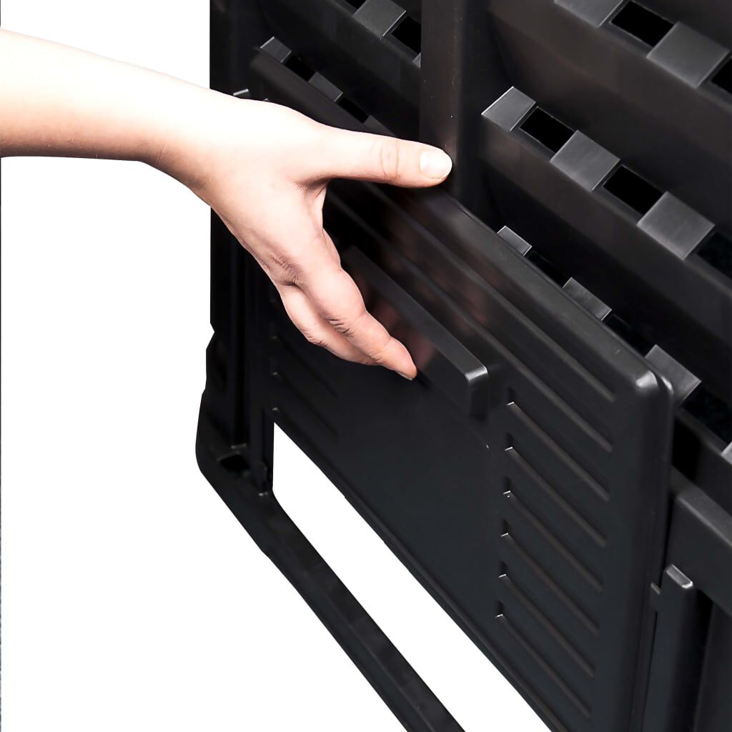 vidaXL Κάδος Κομποστοποίησης Μαύρος 93,3 x 93,3 x 146 εκ. 1000 Λίτρων