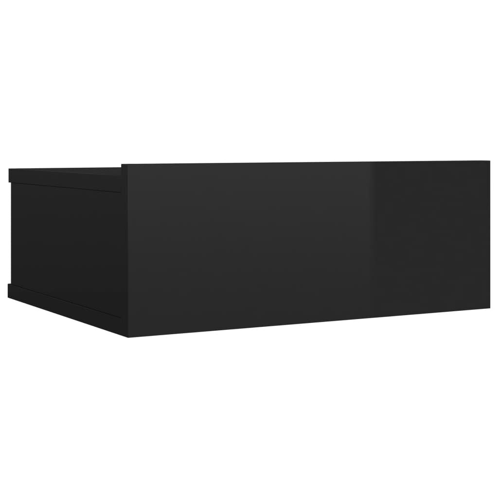 vidaXL Κομοδίνο Κρεμαστό Γυαλιστερό Μαύρο 40x30x15 εκ. από Επεξ. Ξύλο