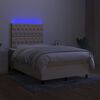 vidaXL &Kappa;&rho;&epsilon;&beta;ά&tau;&iota; Boxspring &mu;&epsilon; &Sigma;&tau;&rho;ώ&mu;&alpha; & LED &Kappa;&rho;&epsilon;&mu; 120x200 &epsilon;&kappa;. &Upsilon;&phi;&alpha;&sigma;&mu;ά&tau;&iota;&nu;&omicron;