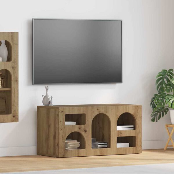 vidaXL &Nu;&tau;&omicron;&upsilon;&lambda;ά&pi;&iota; TV Artisan Oak 80 x 35 x 40 &epsilon;&kappa; &Epsilon;&pi;&epsilon;&xi;&epsilon;&rho;&gamma;&alpha;&sigma;&mu;έ&nu;&omicron; &xi;ύ&lambda;&omicron;