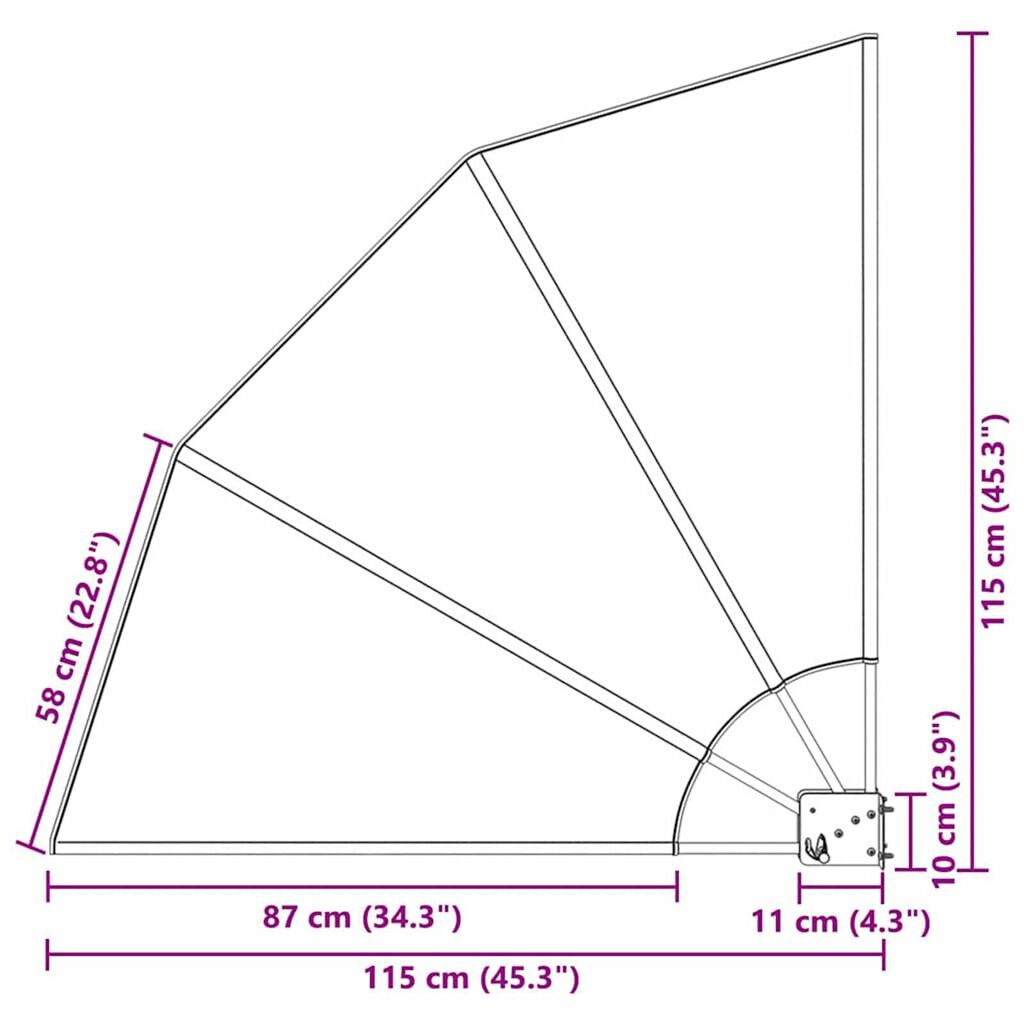 vidaXL Αδιάφανο σκίαστρο μπαλκονιού Γκρι 115 x 115 εκ ύφασμα
