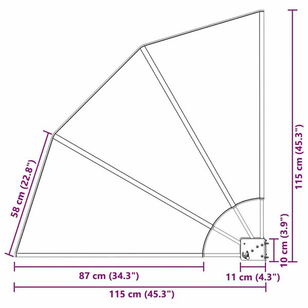 vidaXL Αδιάφανο σκίαστρο μπαλκονιού Γκρι 115 x 115 εκ ύφασμα
