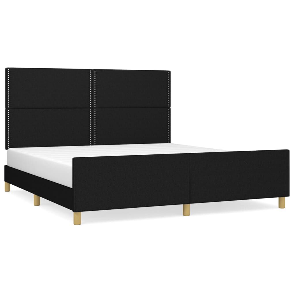 vidaXL Σκελετός Κρεβατιού Χωρίς Στρώμα Μαύρο 180x200 εκ. Υφασμάτινο