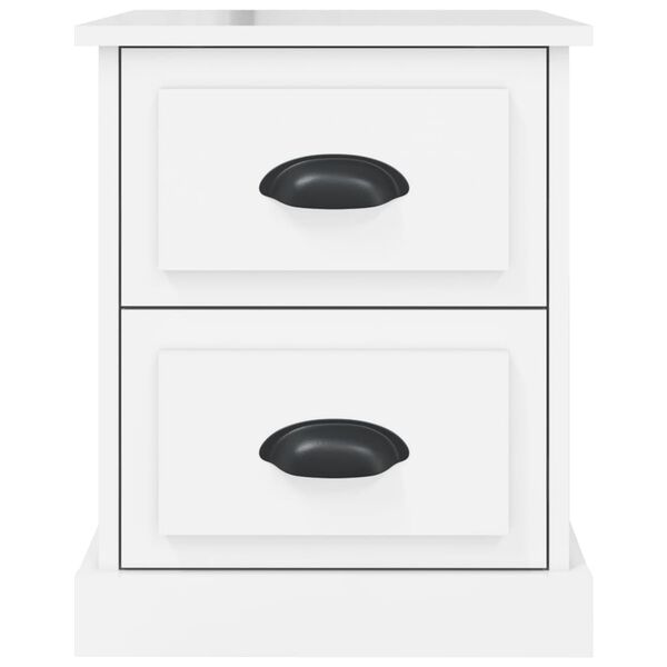 vidaXL Κομοδίνα 2 τεμ. Γυαλ. Λευκό 39x39x47,5 εκ. Επεξεργασμένο Ξύλο