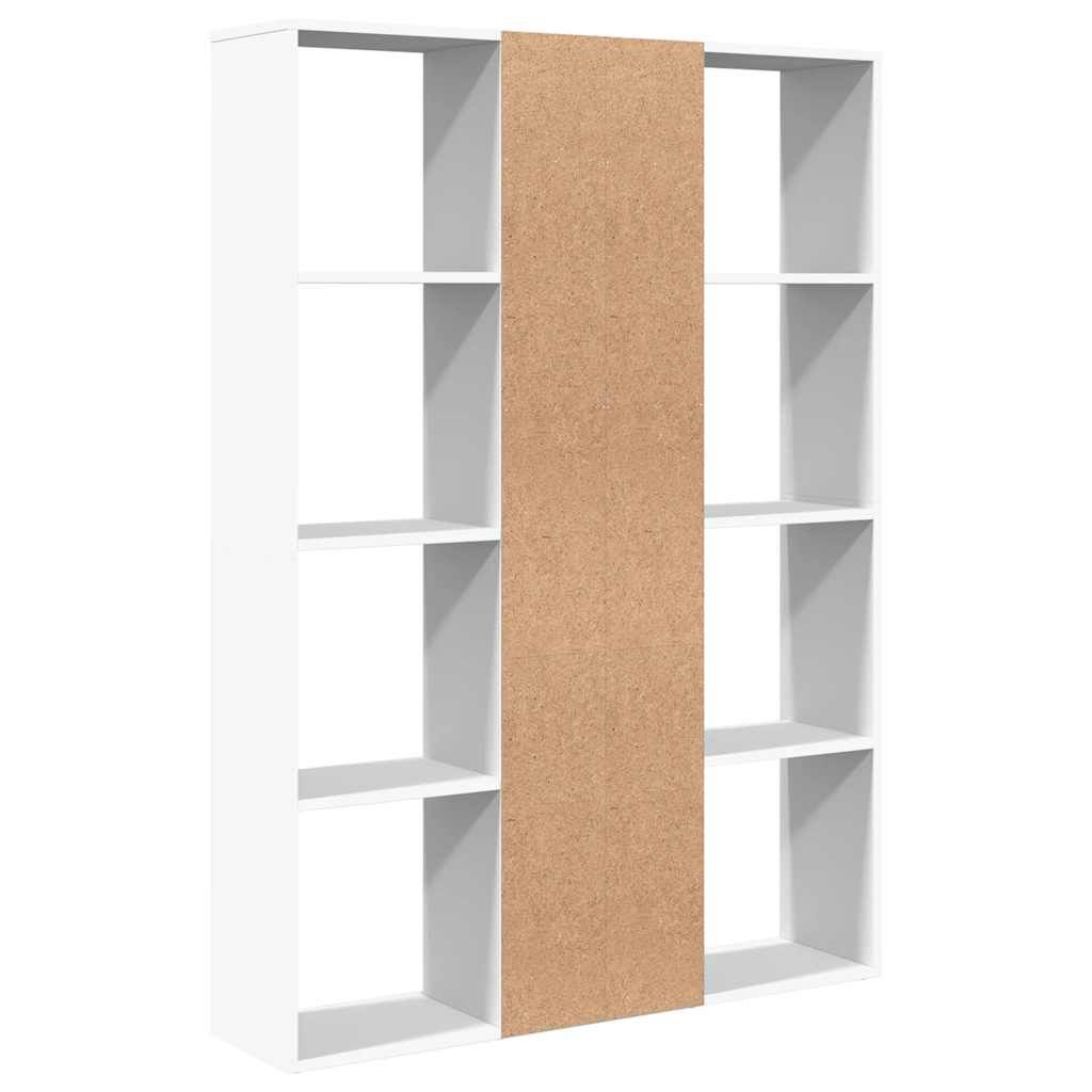 vidaXL Διαχωριστικό/Βιβλιοθήκη Λευκό 100x24x140 εκ. από Επεξ. Ξύλο