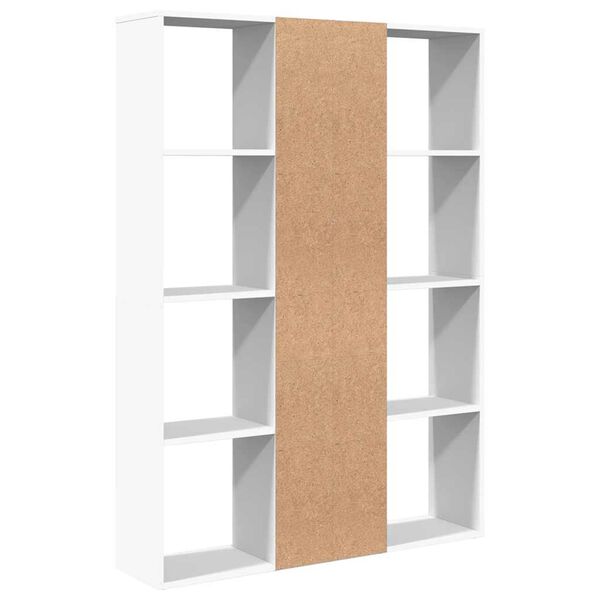 vidaXL Διαχωριστικό/Βιβλιοθήκη Λευκό 100x24x140 εκ. από Επεξ. Ξύλο