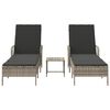 vidaXL Ξαπλώστρα 2 pcs Ανοιχτό γκρι 35 x 35 x 32 εκ. συνθετικό ρατάν