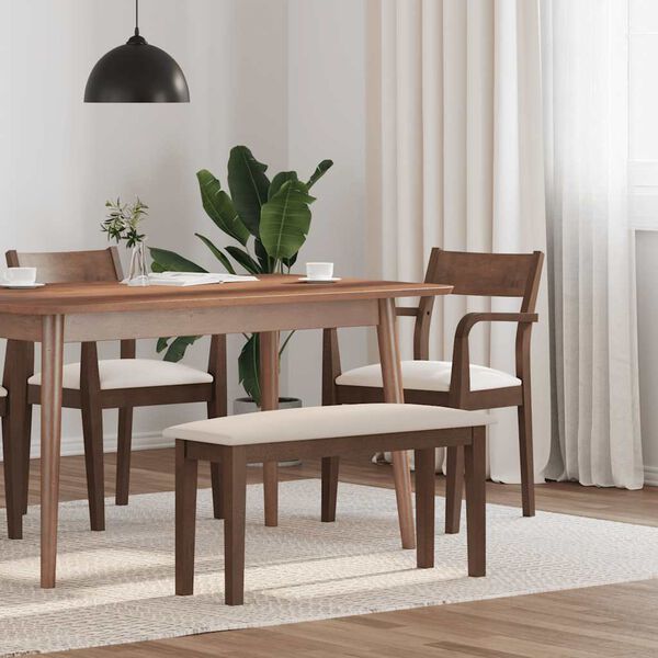 Πάγκος vidaXL 90 cm Καφέ μασίφ ξύλο καουτσούκ