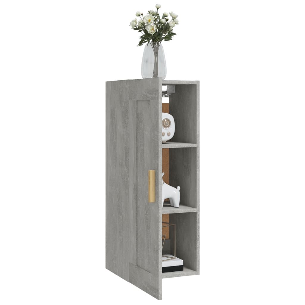 vidaXL Ντουλάπι Τοίχου Γκρι Σκυρ. 35x34x90 εκ. Επεξεργασμένο Ξύλο