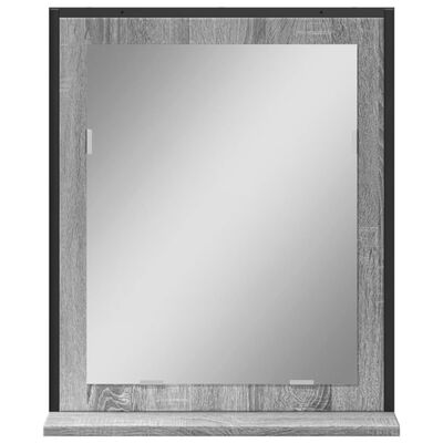 vidaXL Καθρέφτης Μπάνιου με Ράφι Γκρι Sonoma 50x12x60 εκ. Μοριοσανίδα