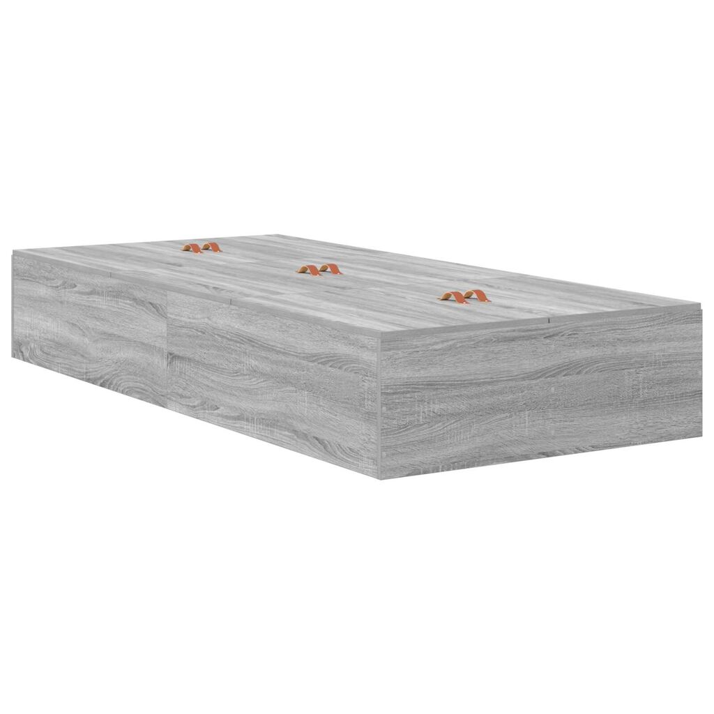 vidaXL Γκρι Σονομά Κρεβάτι Αποθήκης 75x190 cm