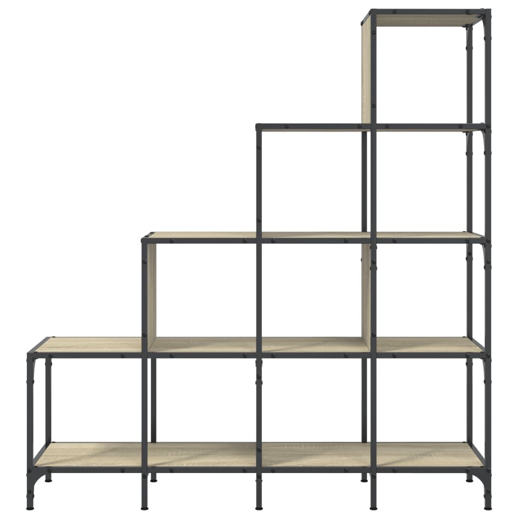 vidaXL Βιβλιοθήκη Sonoma Δρυς 122x30x132 εκ. Επεξεργ. Ξύλο & Μέταλλο
