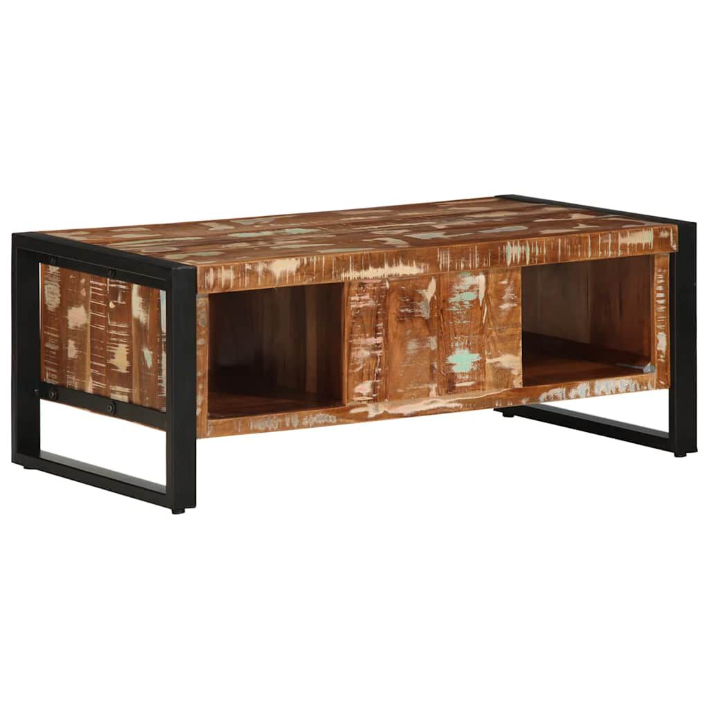 vidaXL Τραπεζάκι σαλονιού πολύχρωμο 90x50x36cm Ξύλο μασίφ αναγεννημένο