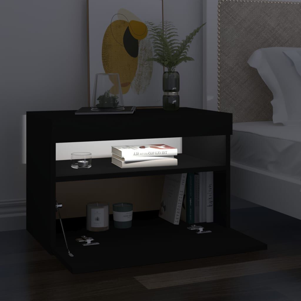 vidaXL Έπιπλο Τηλεόρασης με LED Μαύρο 60 x 35 x 40 εκ.