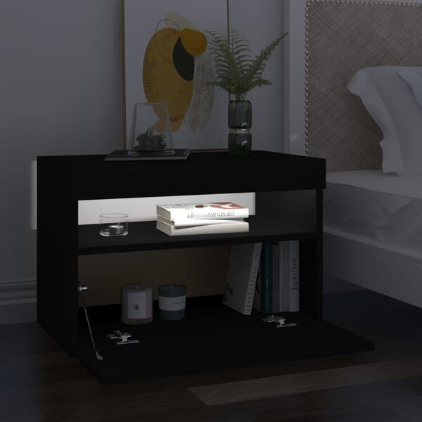 vidaXL Έπιπλο Τηλεόρασης με LED Μαύρο 60 x 35 x 40 εκ.