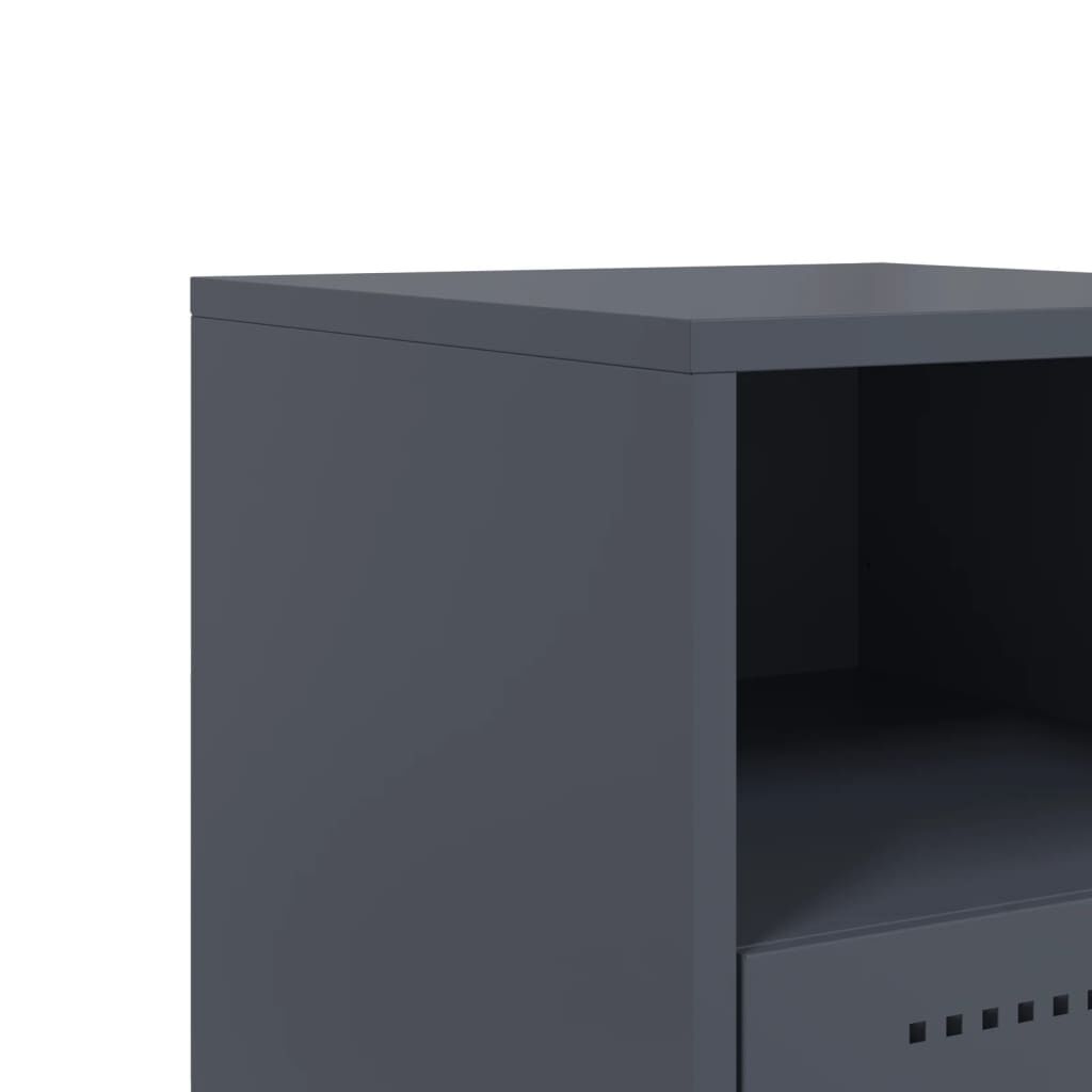 vidaXL Κομοδίνο Ανθρακί 36 x 39 x 60,5 εκ. Ατσάλινο
