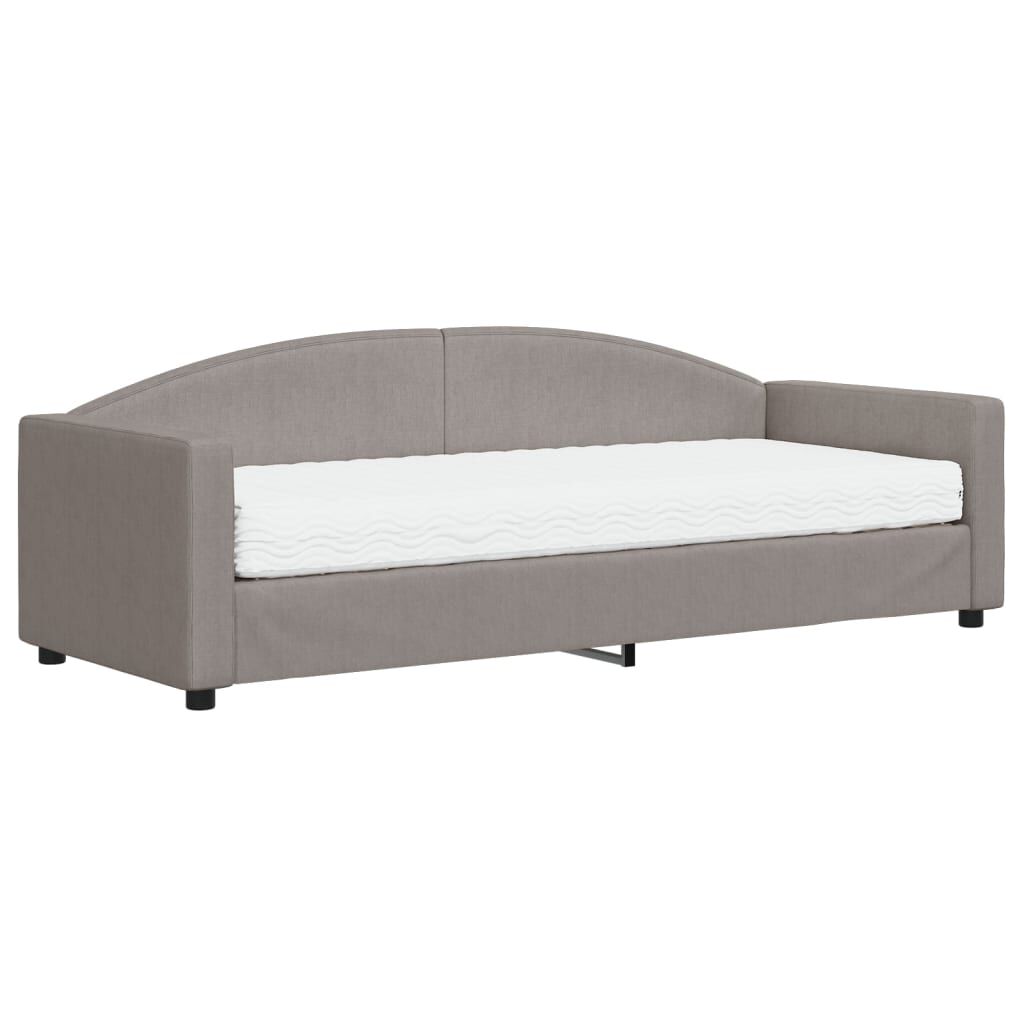 vidaXL Καναπές Κρεβάτι με Στρώμα Taupe 80 x 200 εκ. Υφασμάτινο
