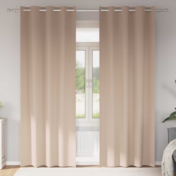 vidaXL Κουρτίνες με κουρτίνες 2 pcs Taupe 225 x 140 εκ. Πολυεστέρας