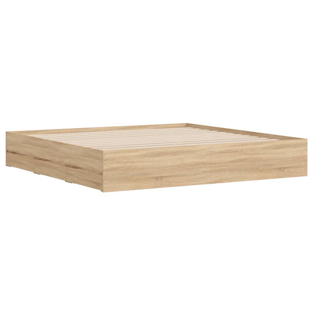 vidaXL Πλαίσιο Κρεβατιού με συρτάρια Sonoma Δρυς 160x200εκ. Επεξ. Ξύλο