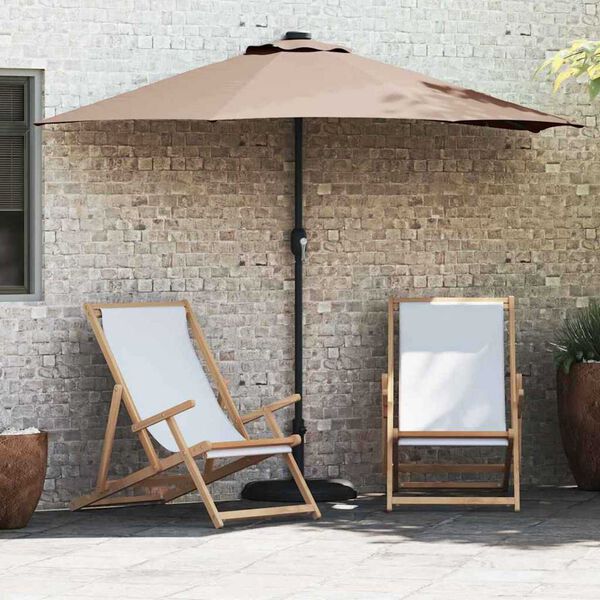 vidaXL Ομπρέλα Κήπου Taupe 294 x 150 x 224 εκ ύφασμα
