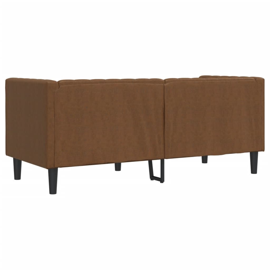 vidaXL Καναπές Chesterfield 2-θέσιος Καφέ δέρμα Faux Suede καφέ