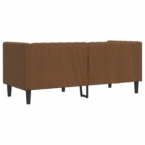 vidaXL Καναπές Chesterfield 2-θέσιος Καφέ δέρμα Faux Suede καφέ