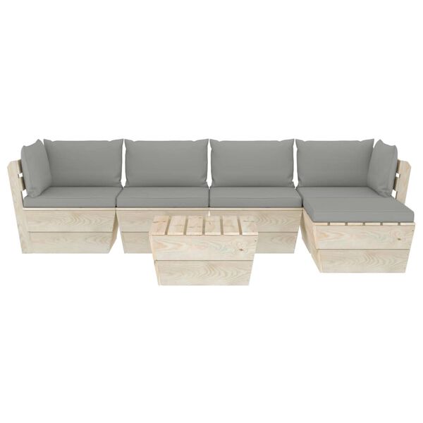 vidaXL Σαλόνι Κήπου από Παλέτες 6 τεμ. Ξύλο Ερυθρελάτης με Μαξιλάρια