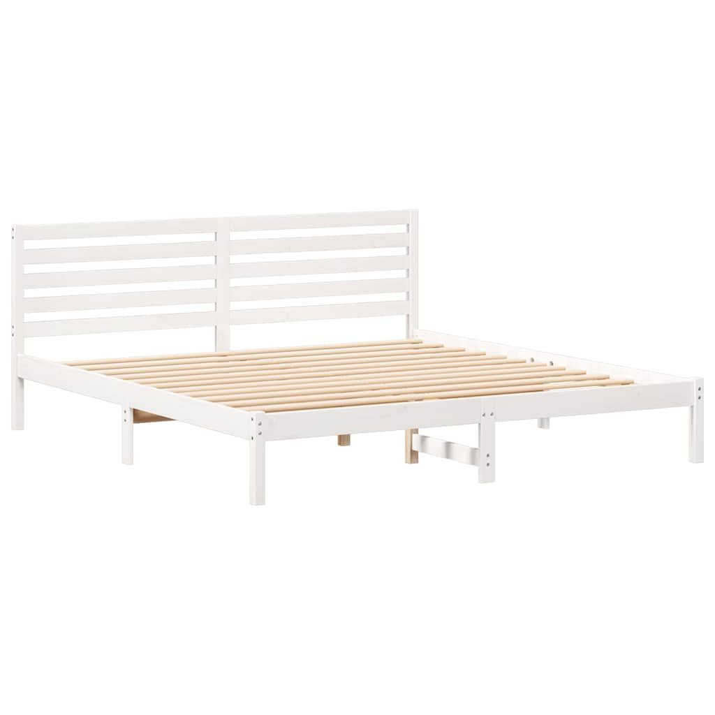 vidaXL Σκελετός Κρεβατιού Λευκό 180 x 200 cm Μασίφ ξύλο πεύκου