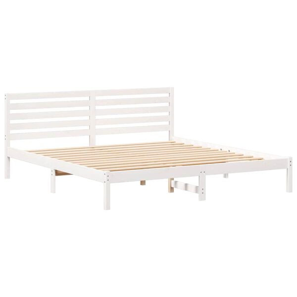 vidaXL Σκελετός Κρεβατιού Λευκό 180 x 200 cm Μασίφ ξύλο πεύκου